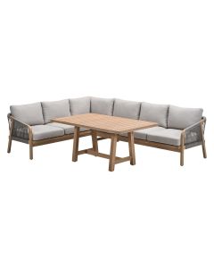 Alora lounge dining set 3-delig links - grey sand
