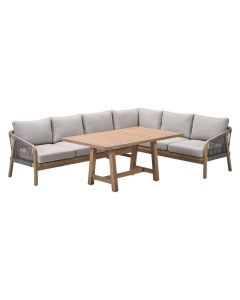 Alora lounge dining set 3-delig rechts - grey sand