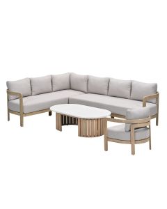 Sirocco loungeset 4-delig links - acacia white wash