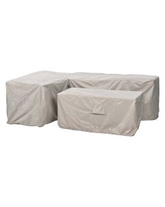 Lounge dining hoes L 210x270xH85/90 en 165x95xH70 cm - taupe