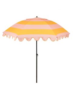 Jessy stokparasol streep geel - Ø197 x 238 cm