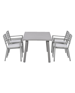 Amarillo tuinset 5-delig taupe - Milou tuintafel 160x90 cm