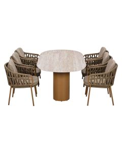 Biarritz tuinset 7-delig amber - Colorado tuintafel 240x105 cm ovaal