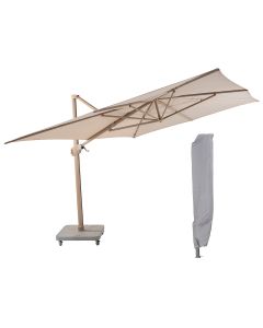 Hacienda zweefparasol 300x400 cm frame latte incl 125kg parasolvoet en parasolhoes