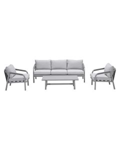 Tarera loungeset stoel-bank 4-delig - taupe