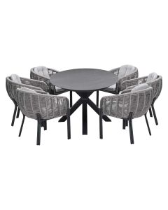 Padula tuinset 7-delig - Scot tuintafel Napoli grey 230x115 cm