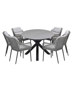 Pemba tuinset 7-delig - Scot tuintafel Napoli sand 230x115 cm