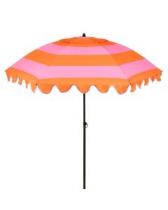Jessy stokparasol streep oranje - Ø197 x 238 cm