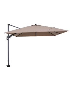 Hawaii zweefparasol 300 x 300 cm - frame carbon black - taupe doek