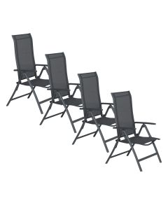 Santos tuinstoel donker grijs - 4 stuks