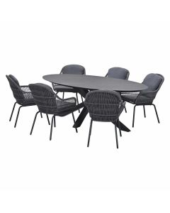 Yima tuinset 7-delig - Scot tuintafel Napoli grey 230x115 cm