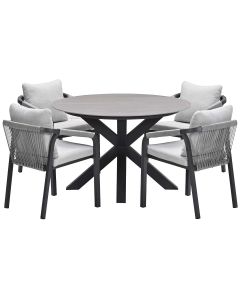 Tarera tuinset 5-delig - Duuk tuintafel Ø120 cm