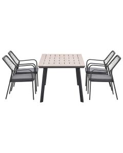 Ross tuinset 5-delig mosgroen - Penedo tuintafel 160x90 cm
