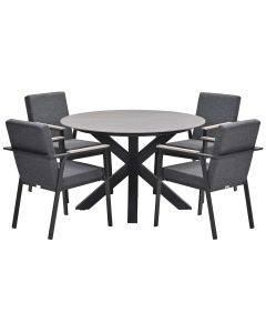 Angela tuinset 5-delig - Duuk tuintafel Ø120 cm