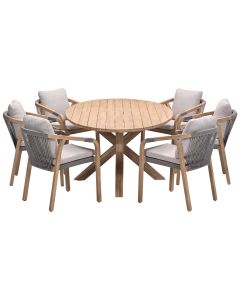 Alora tuinset 7-delig - Tamako tuintafel ovaal 220x115 cm