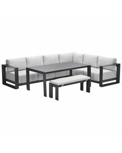 Malakka lounge dining set 6-delig - valley sand