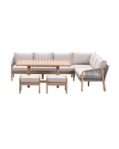 Alora lounge dining set 5-delig rechts - grey sand