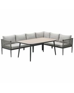 Burela lounge dining set 5-delig rechts - taupe