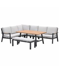 Lissabon lounge dining set links 6-delig - valley sand