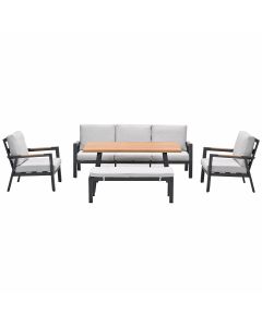 Lissabon lounge dining set 5-delig stoel-bank - valley sand
