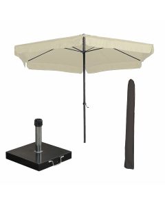 Delta stokparasol Ø300 cm ecru incl 40 kg Cosmo parasolvoet en parasolhoes