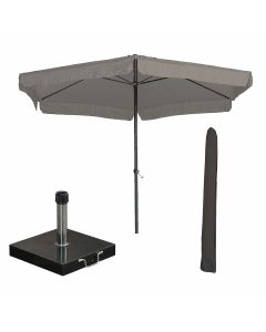 Delta stokparasol Ø300 cm taupe incl 40 kg Cosmo parasolvoet en parasolhoes