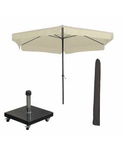 Delta stokparasol Ø300 cm ecru incl 40 kg Eureka parasolvoet en parasolhoes