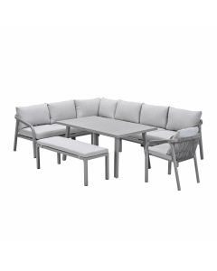 Tarera lounge dining set 7-delig links - taupe