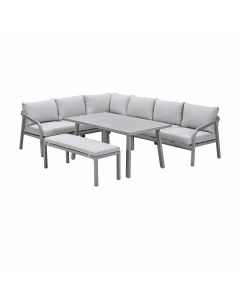 Tarera lounge dining set 6-delig links - taupe