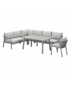 Tarera lounge dining set 6-delig incl stoel links - taupe