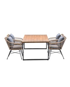 Lucas tuinset 5-delig bruin - Alto tuintafel 180x100 cm