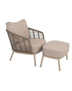 Puglia loungestoel incl. voetenbank - latte