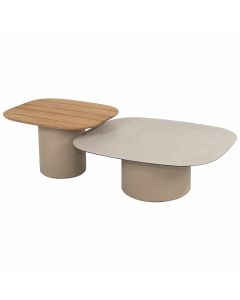 Demi loungetafels 50x60 cm en 70x80 cm latte - set van 2