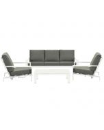 Coba loungeset 4-delig - verstelbare stoelen - wit / mos groen