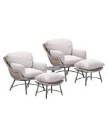 Selene loungestoelen vintage willow - Tepa bijzettafel Ø50x48 cm