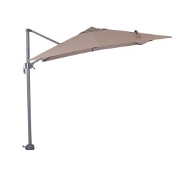Hawaii parasol - 3x3 m- d.grijs doek - incl. 90 kg parasolvoet en hoes | Leen Bakker