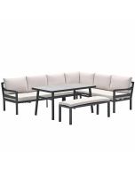 Markus lounge dining set 4-delig rechts - desert sand