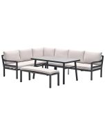 Markus lounge dining set 4-delig links - desert sand