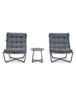 Zensa balkon loungeset 3-delig - donker grijs