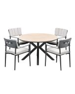 Dane tuinset 5-delig - Tulli tuintafel Ø122 cm