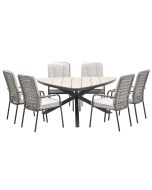 Aleria tuinset 7-delig - Tulli triangle tuintafel 170 cm