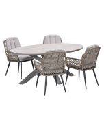 Kalibo tuinset 5-delig - Tulli tuintafel 180x115 cm - light teak vironwood