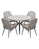 Kalibo tuinset 5-delig - Tulli tuintafel Ø122x75 cm light teak vironwood