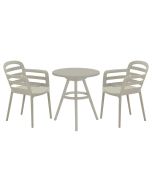 Mira balkonset 3-delig - Faria tuintafel Ø60 cm - zand