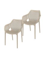 Air XL design tuinstoel taupe - 2 stuks