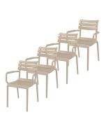 Paris tuinstoel taupe - 4 stuks