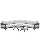 Medellin hoek loungeset 5-delig - donker grijs