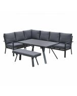 Senja lounge dining set 4-delig links - mystic grijs