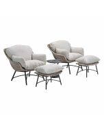 Selene loungestoelen vintage willow - Mati bijzettafel Ø50x48 cm