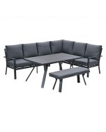 Senja lounge dining set 4-delig rechts - mystic grijs